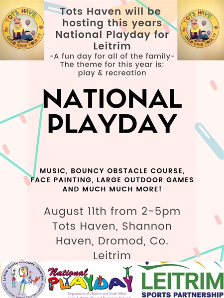 National Play Day at Tots Haven on August 11th 